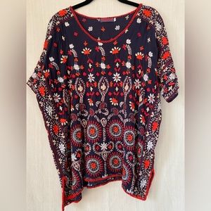 Johnny Was Navy Embroidered Tunic